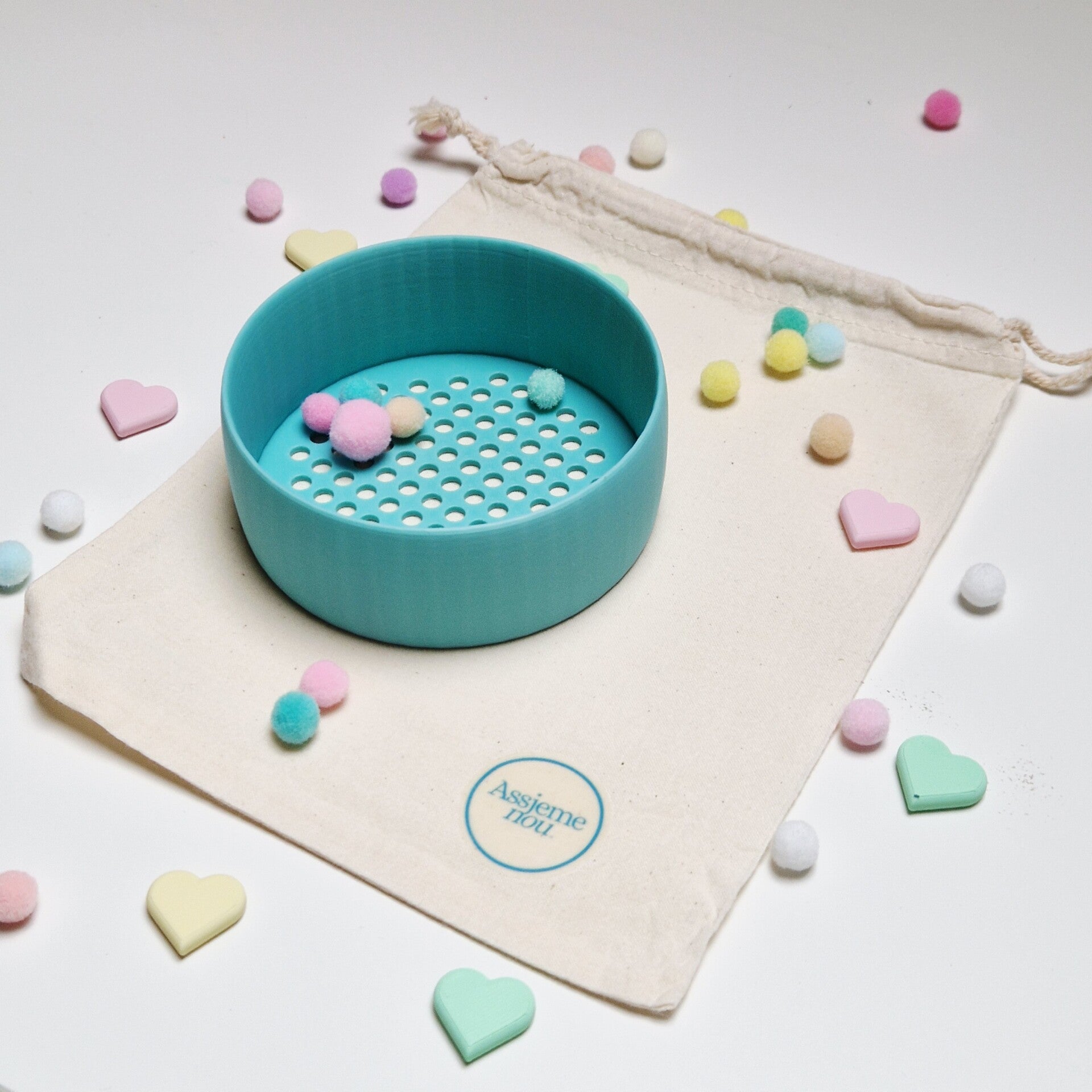 Zeefje voor in de sensorische speelbak Teal Blue