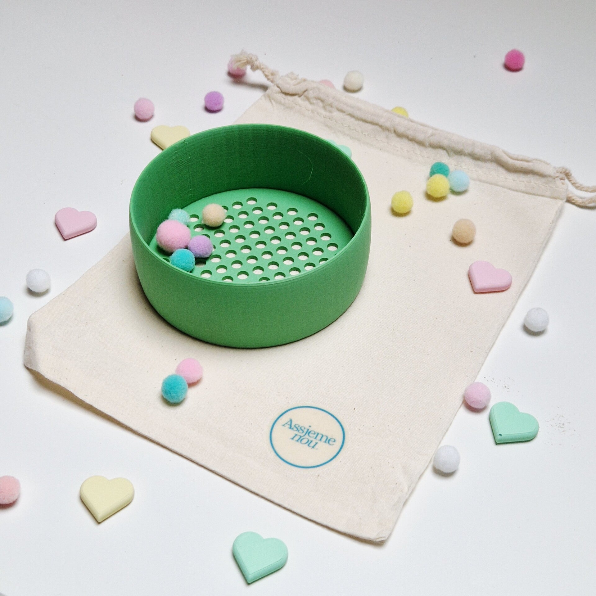 Zeefje voor in de sensorische speelbak Groen