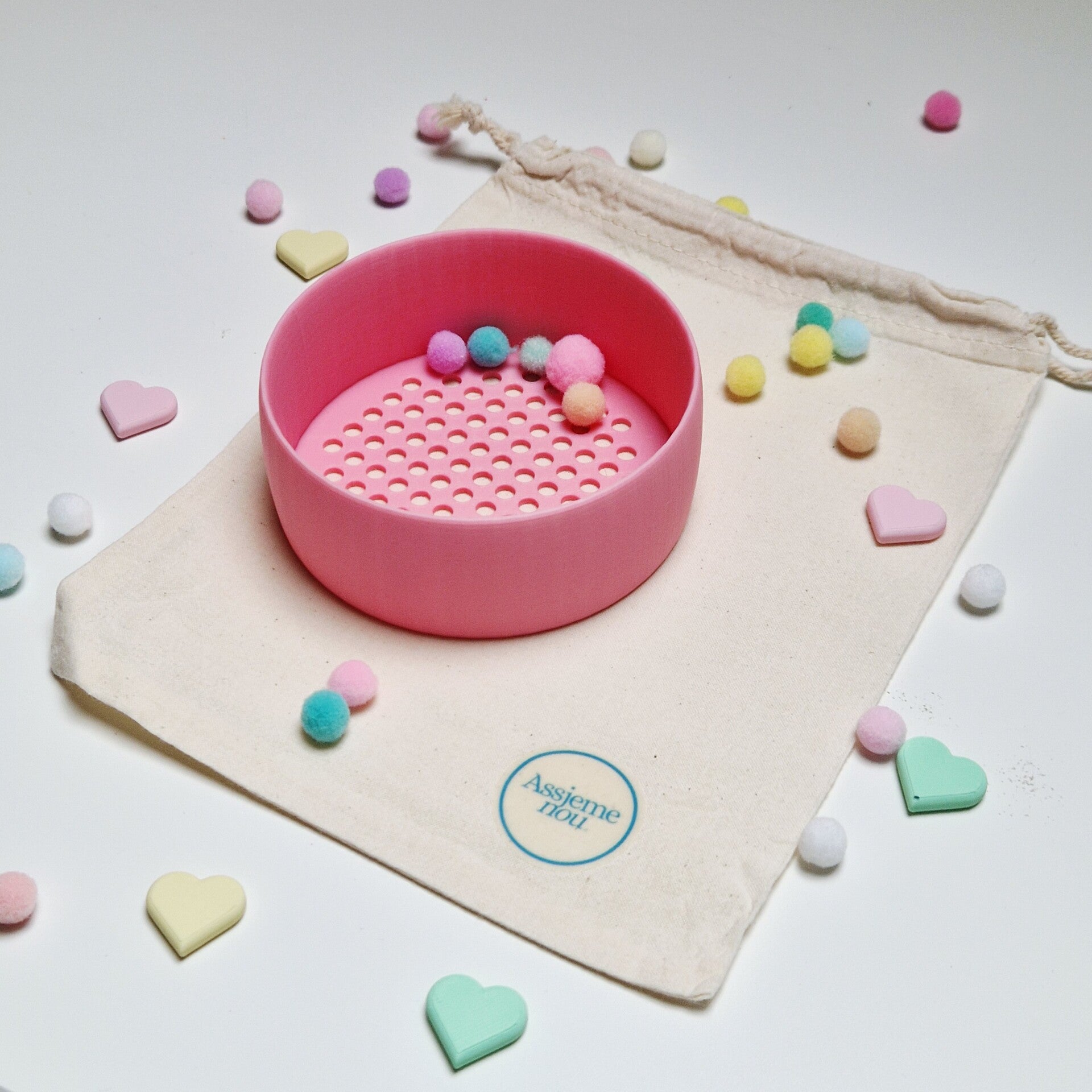 Zeefje voor in de sensorische speelbak Roze