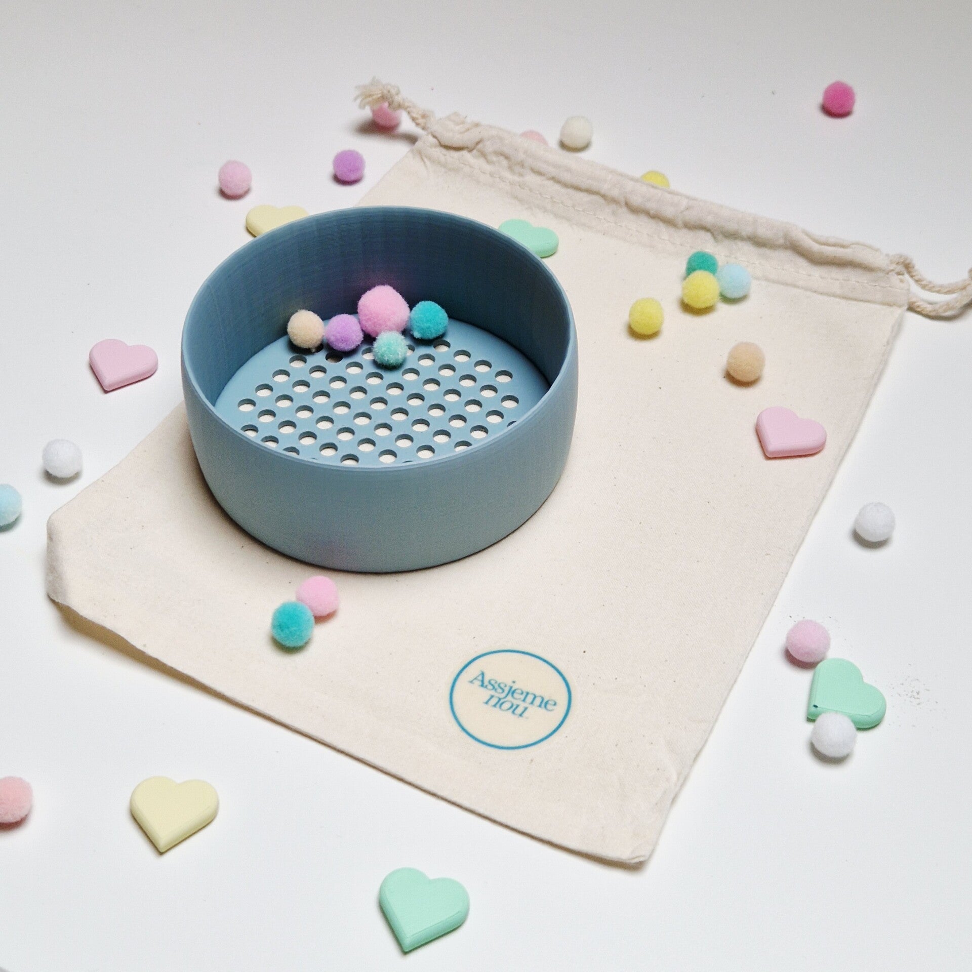 Zeefje voor in de sensorische speelbak Grijsblauw