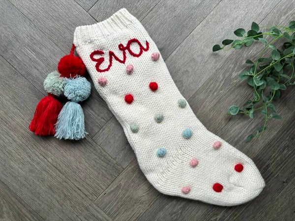Christmas stockings pom pom