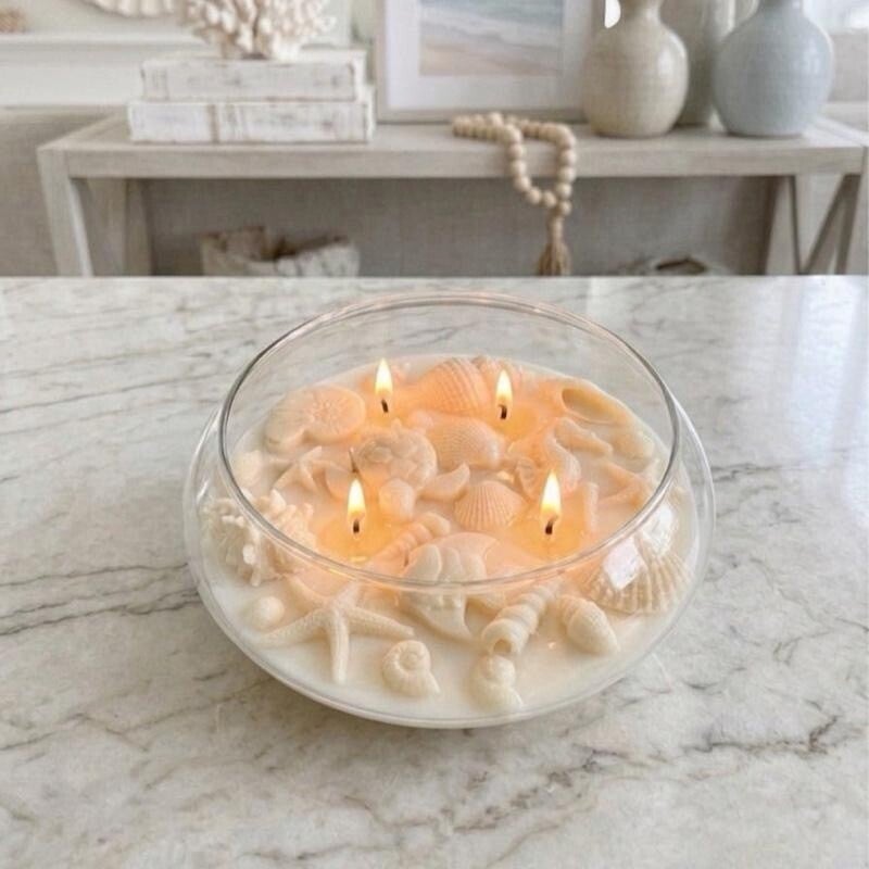 Handmade Sea Design Soy Candle Premium Quality Decorative Ornaments for Home