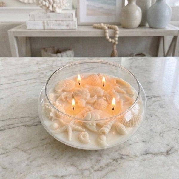 Handmade Sea Design Soy Candle Premium Quality Decorative Ornaments for Home