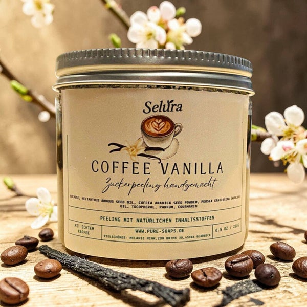 Zuckerpeeling "Coffee Vanilla" mit echtem Kaffee