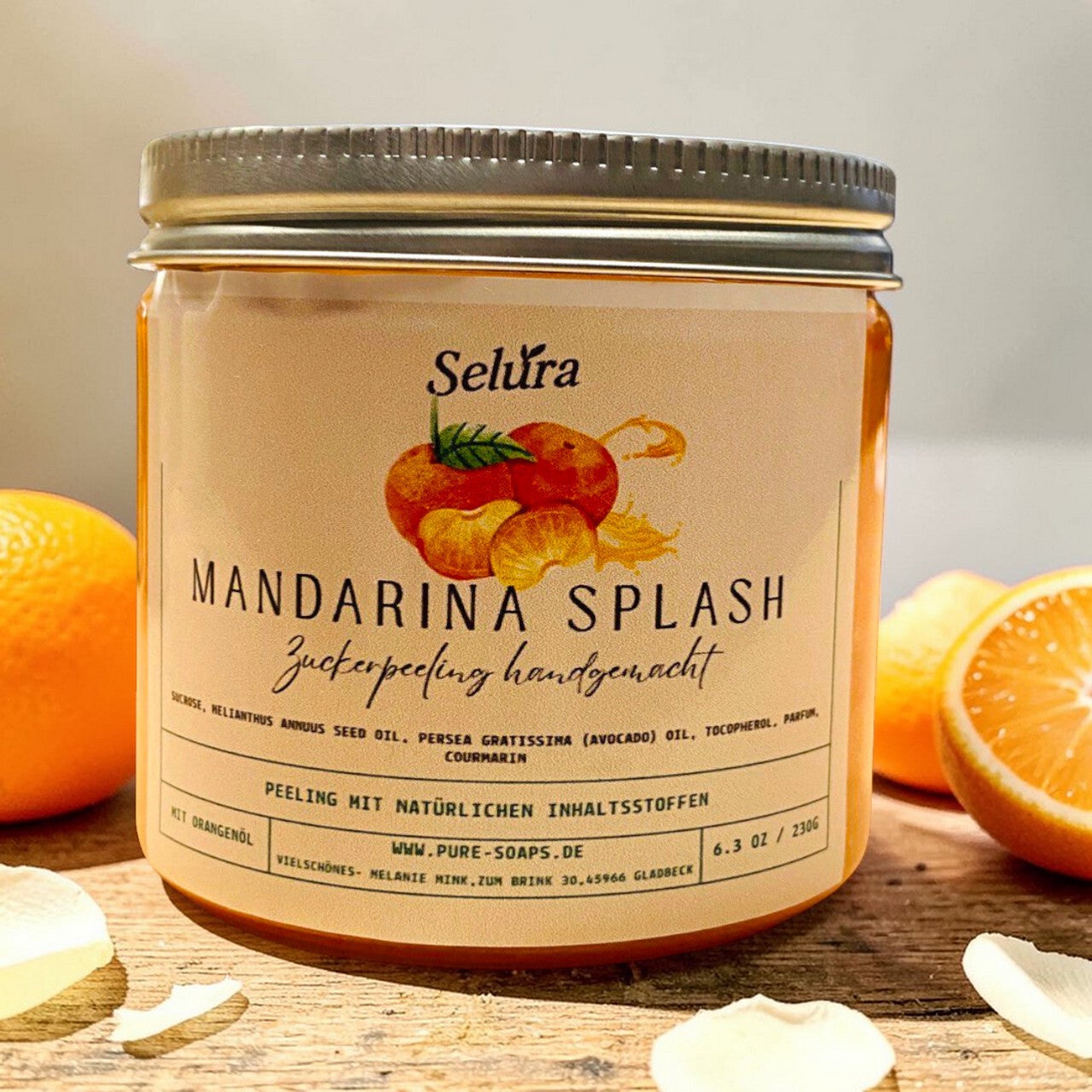 Zuckerpeeling "Mandarina Splash" fruchtig mit Orangenöl