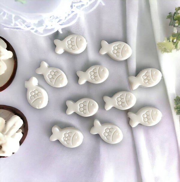 Fisch-Seifen weiß als Gastgeschenk 50 Stück