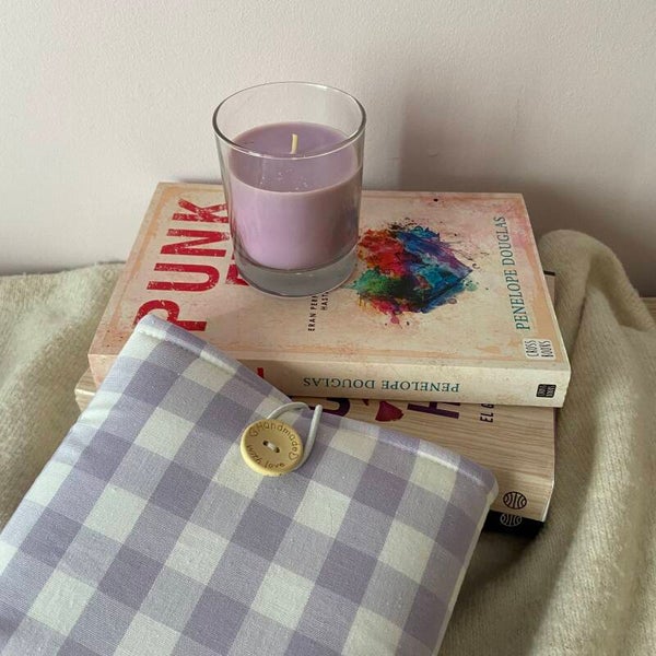 Funda literaria vichy violeta