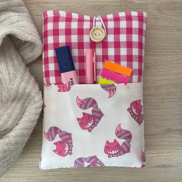 Funda literaria gato de Chesire con bolsillo