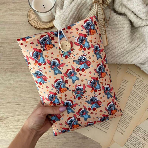 Funda literaria Stitch navideño
