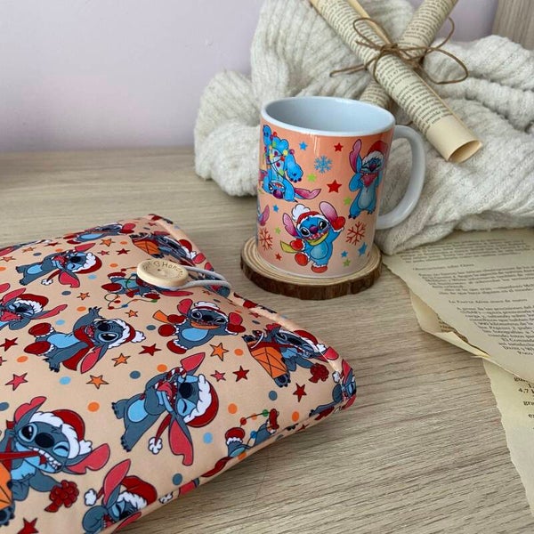 Pack funda + taza Stitch navideño