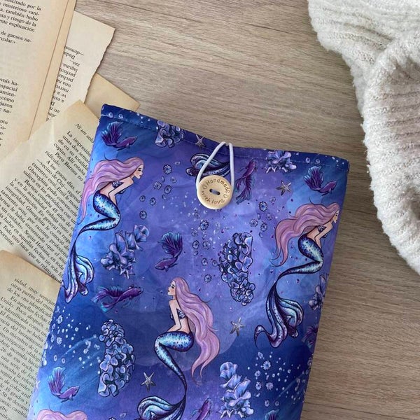 Funda literaria sirenas en azul