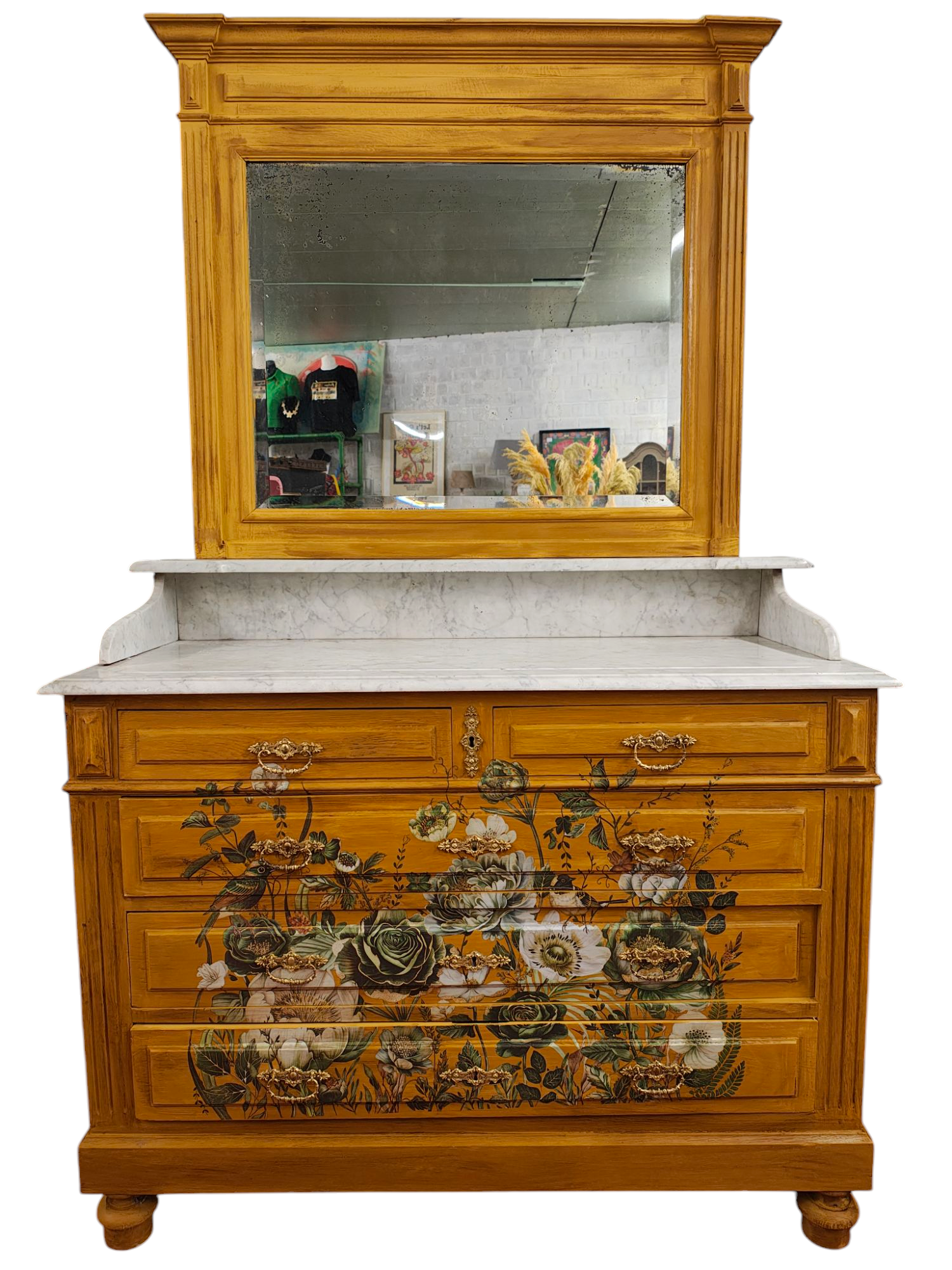 Ladekast met Spiegel en marmer