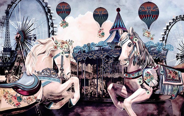 Let’s Go To The Merry-Go-Round – Large Solid Cut Into 3 Pieces