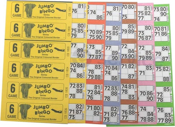 Bingokaarten - set voor 6 ronde