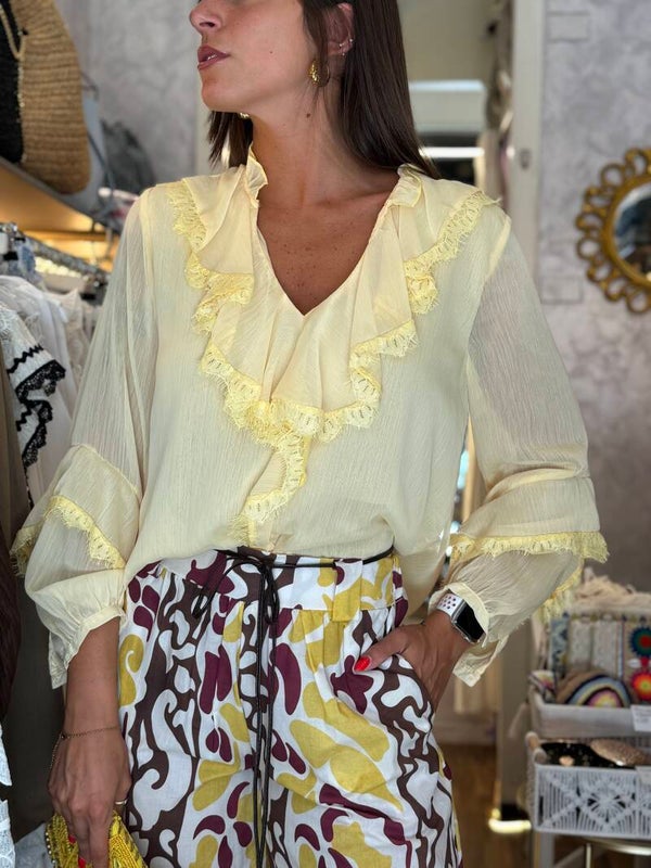 BLUSA VOLANT GIALLA