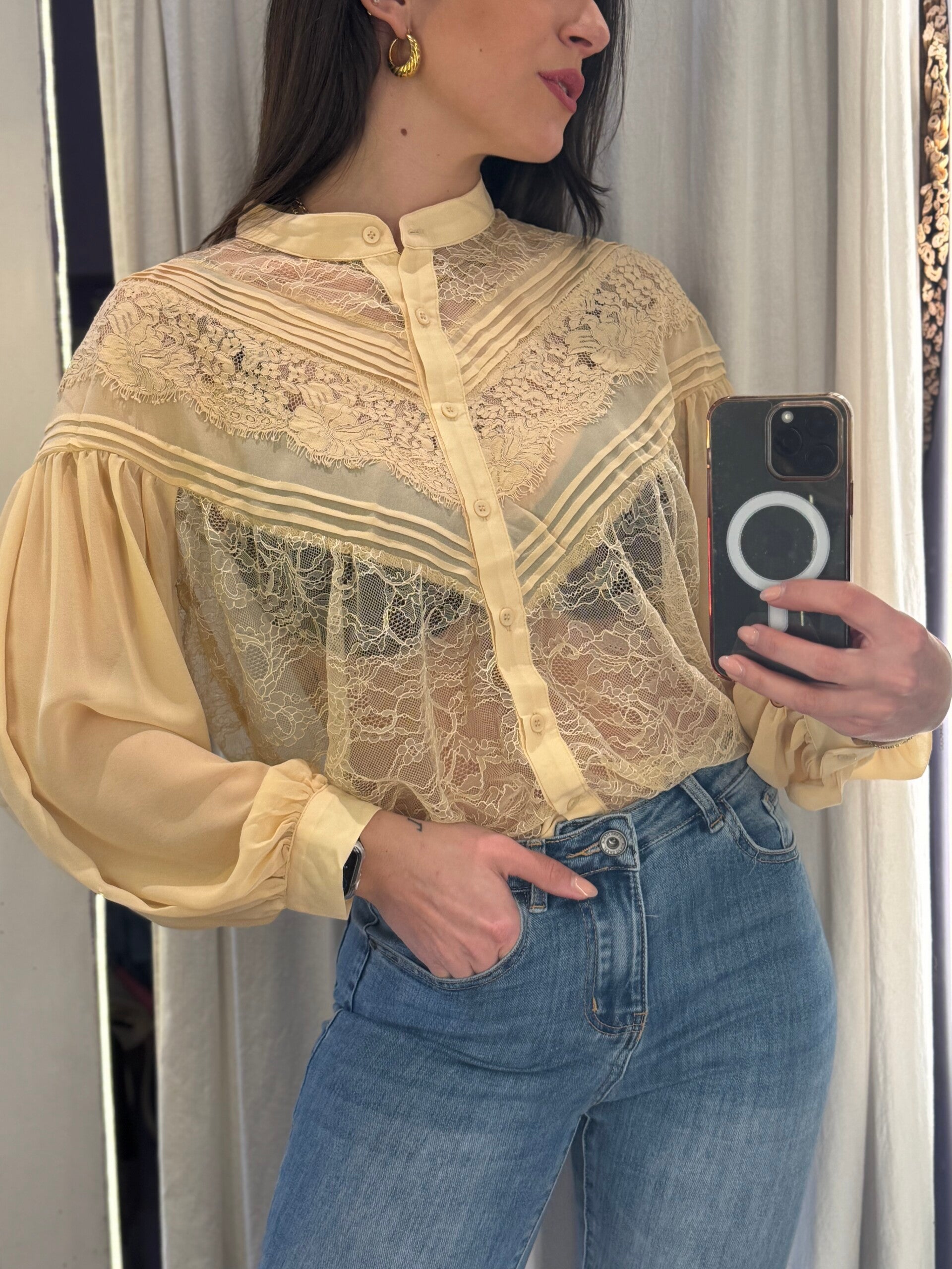 Camicia Lace Élégance