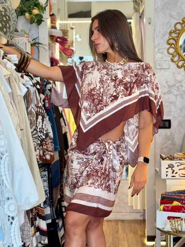 COMPLETO FOULARD BORDEAUX