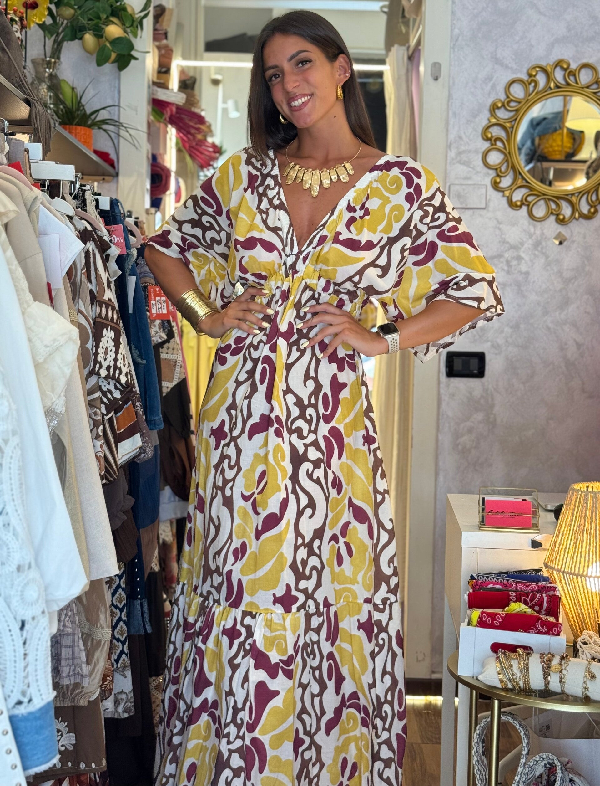 ABITO MIDI STAMPA PAISLEY
