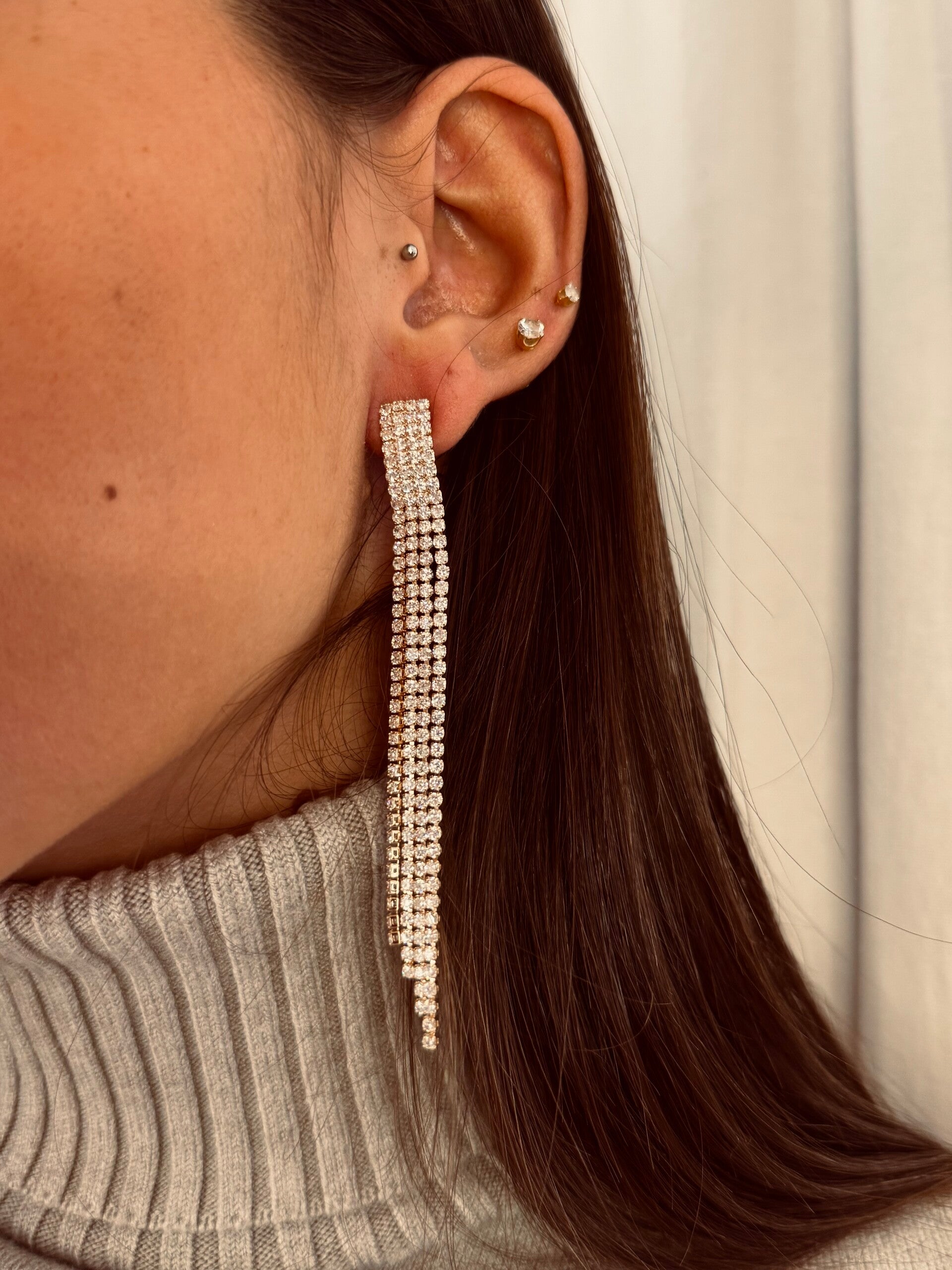 Orecchini strass cascata