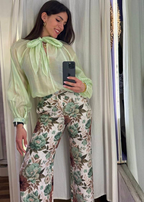 Camicia Fiocco Verde Acqua