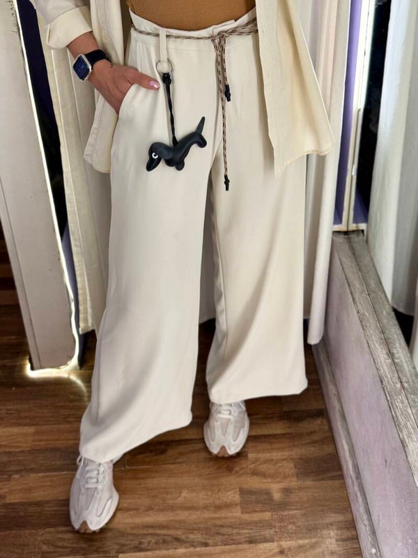 Pantalone soft crema