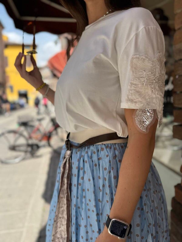 T-SHIRT RICAMATA BIANCA