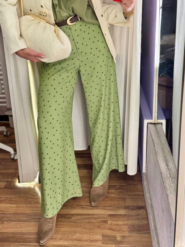 PANTALONE PALAZZO POIS VERDE