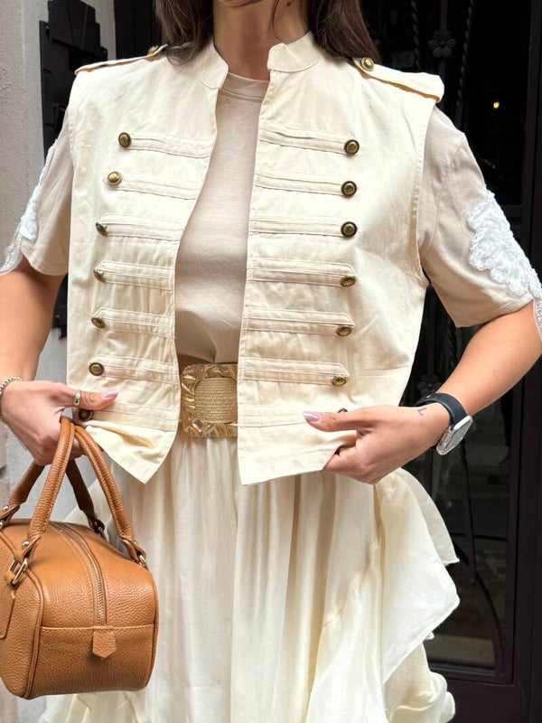 GILET SAFARI VANIGLIA