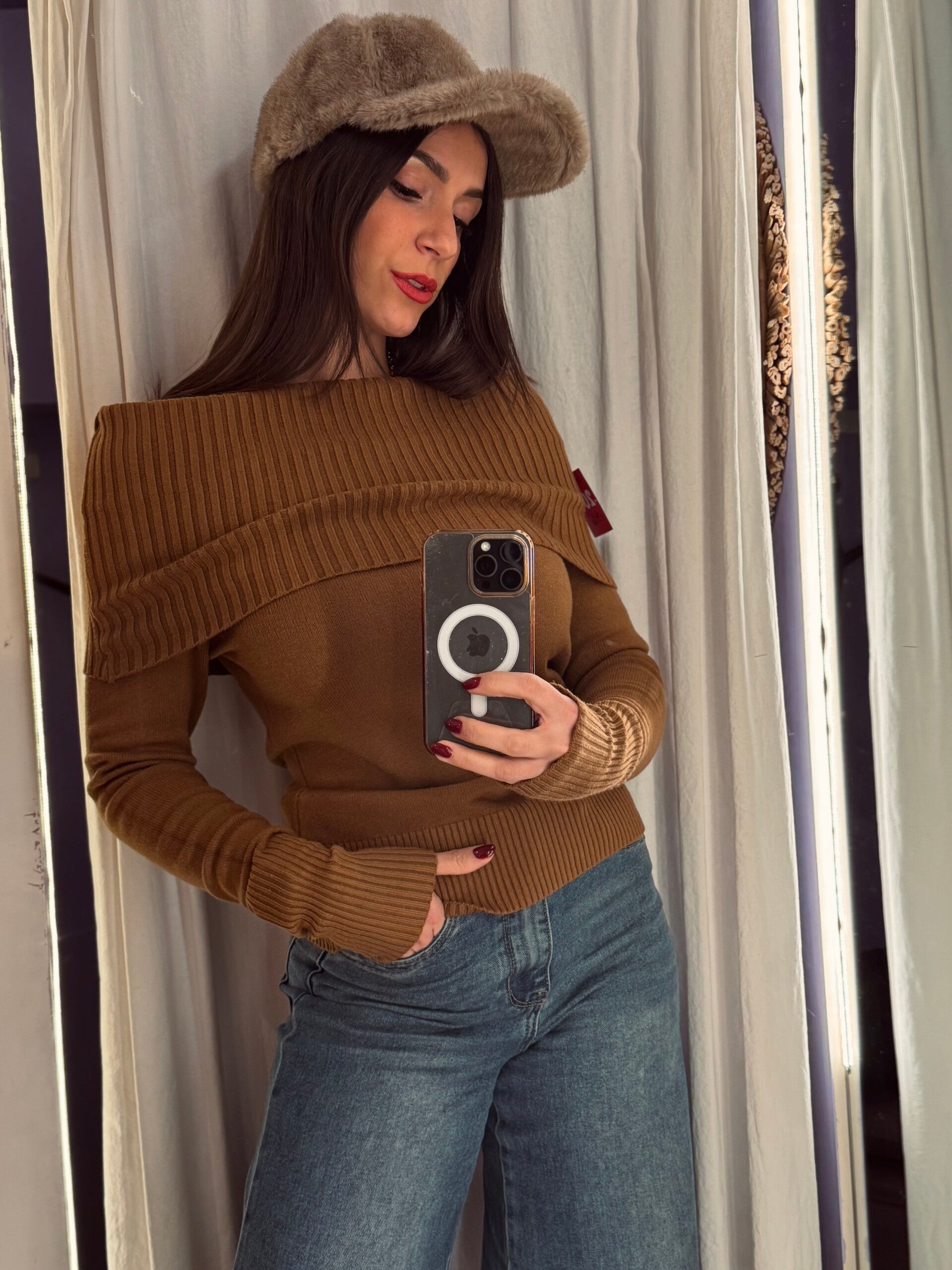 Dolcevita sciallato cammello -20%