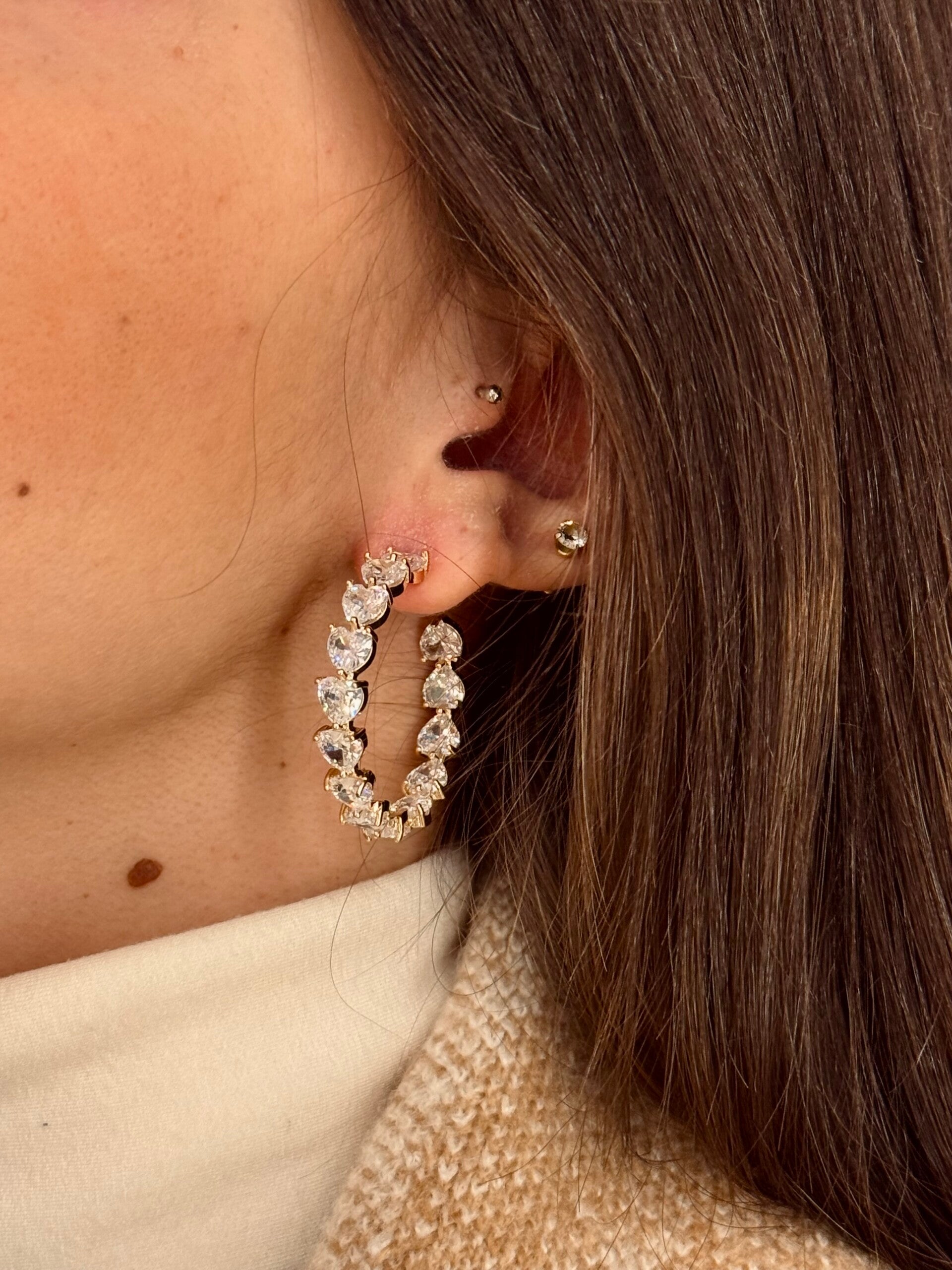 Orecchini cerchio cuori