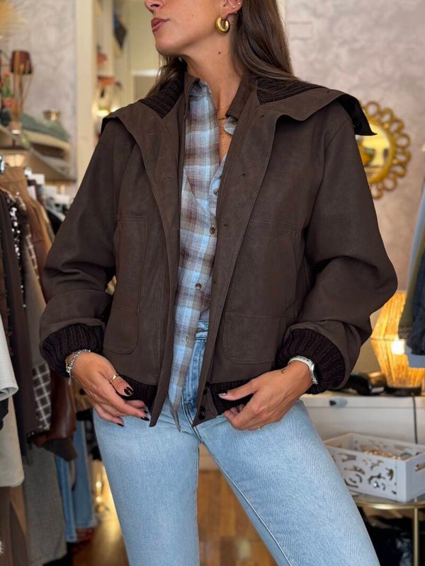 GIACCA SUEDE CIOCCOLATO