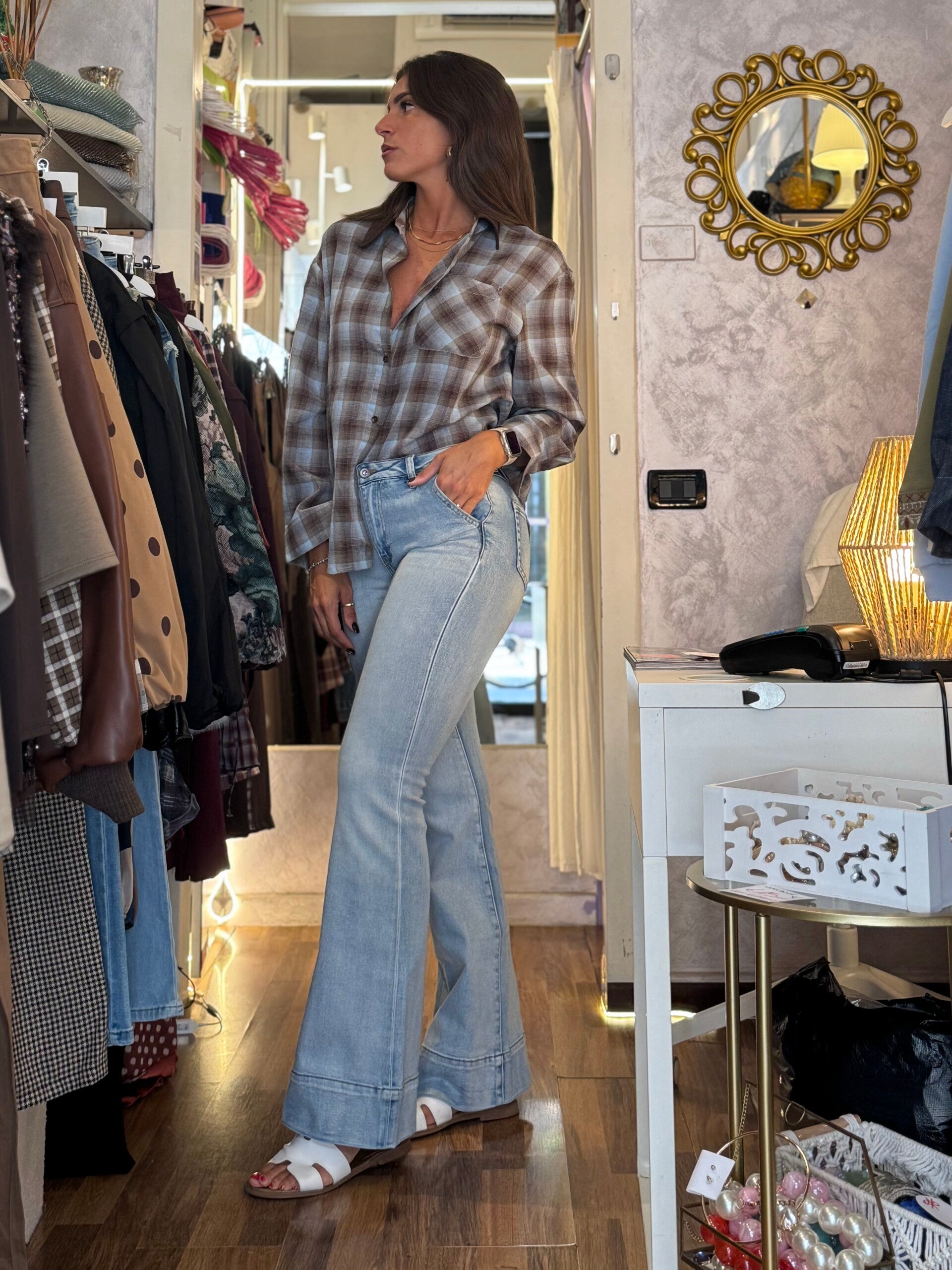 JEANS PALAZZO DENIM CHIARO