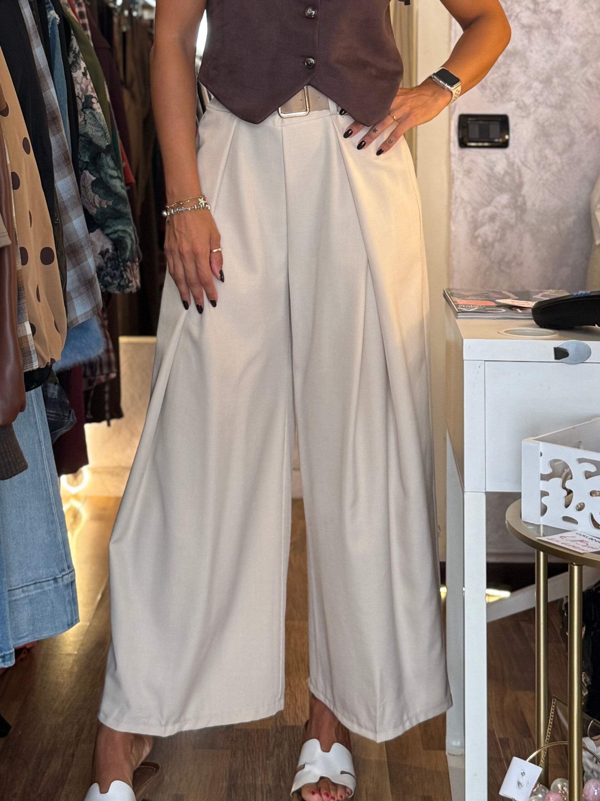 PANTALONE PALAZZO PANNA