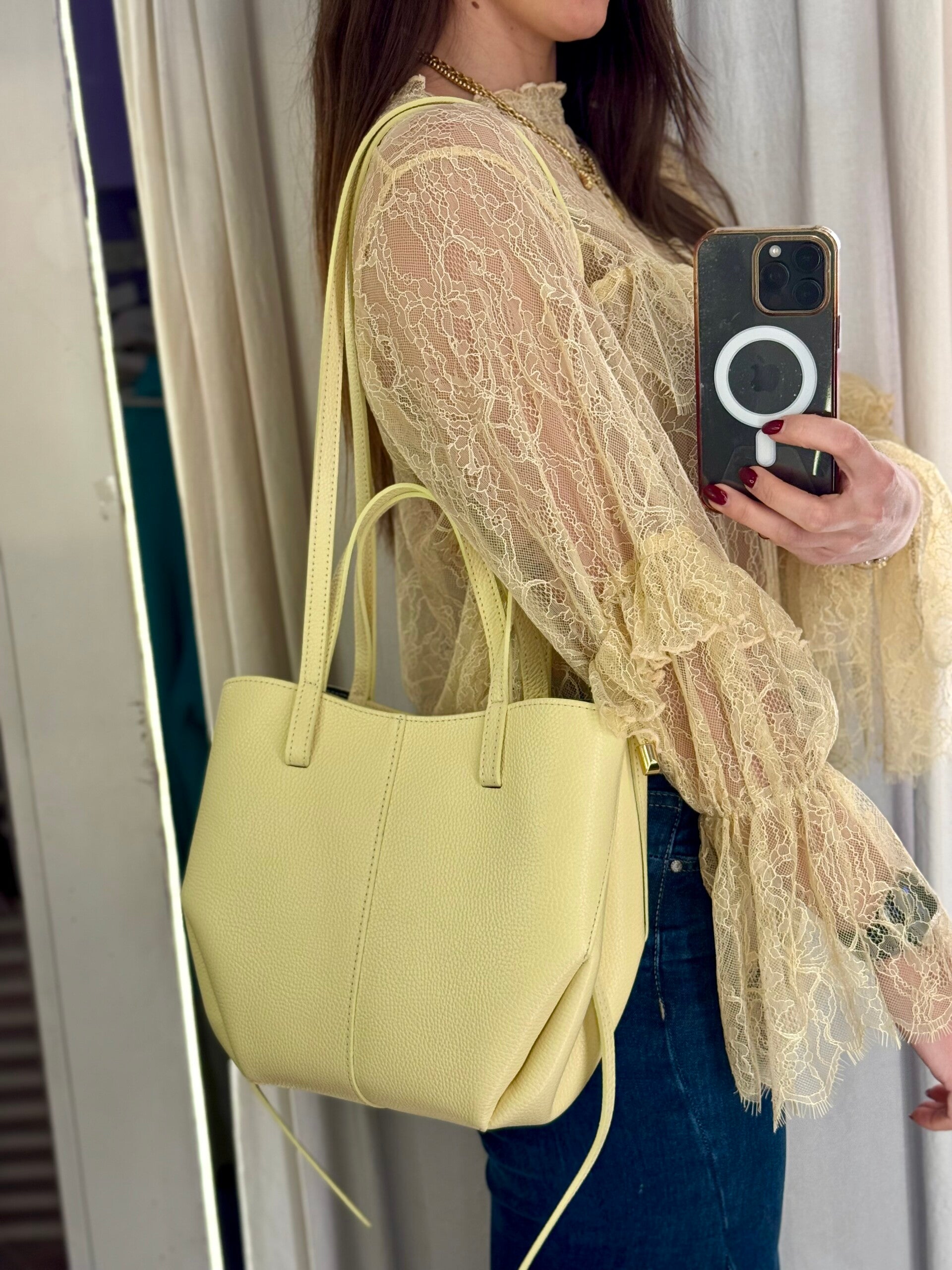 Borsa Vera Pelle Lemon Chic