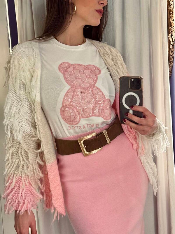 T shirt Teddy rosa