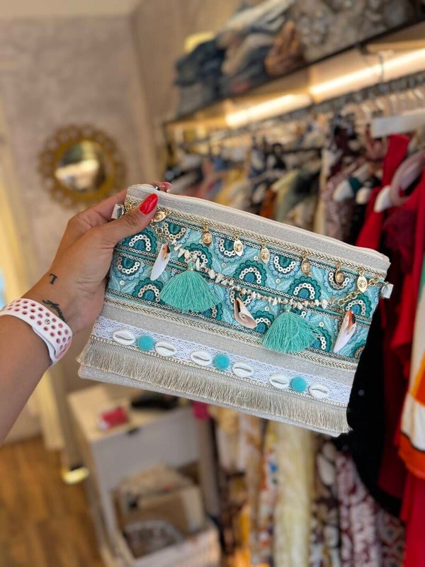 POCHETTE BOHO TURCHESE