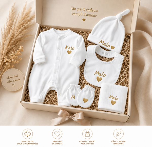 Coffret ensemble barboteuse personnalisé
