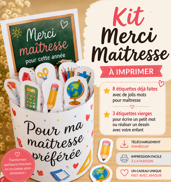 Kit Merci Maîtresse - Kinder Maxi