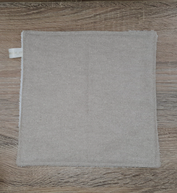 Serviette de visage "écru pailleté doré"