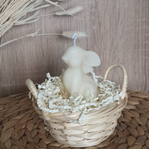 Bougie "mon petit lapin" & son joli panier