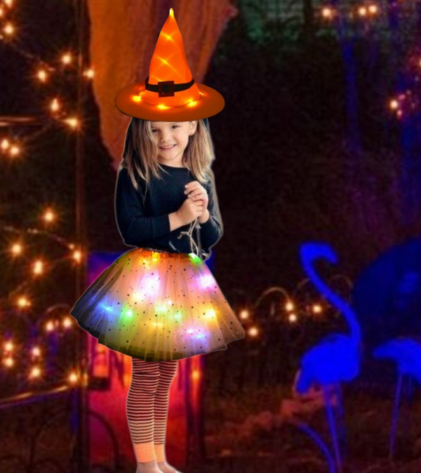 Jupe enfant et son chapeau lumineux ! 🎃✨️🍁