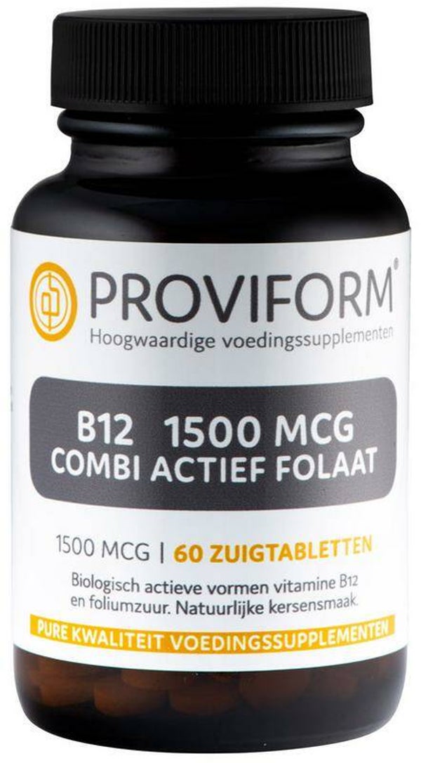 Proviform Vitamine B12 1500mcg Combi Actief Folaat 60 zuigtabletten