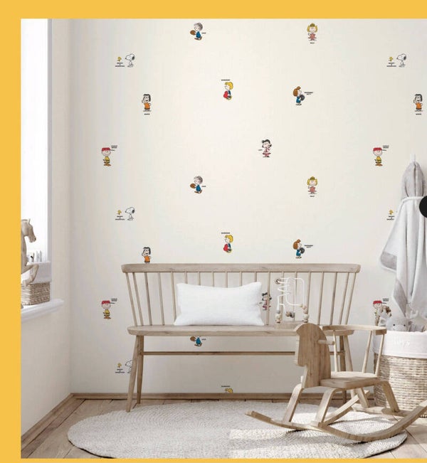 Peanuts Gang Kids Wallpaper - Cream/per SQM