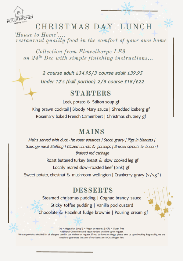 Christmas Day Lunch - DEPOSIT £10