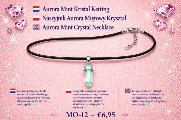 Aurora Mint Kristal Ketting