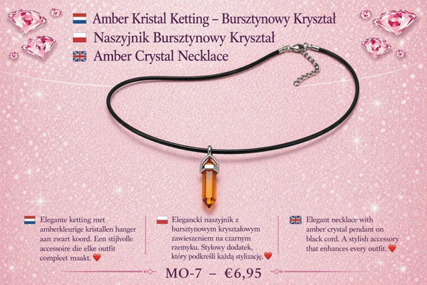 Amber Kristal Ketting