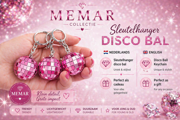Sleutelhanger disco bal 💗