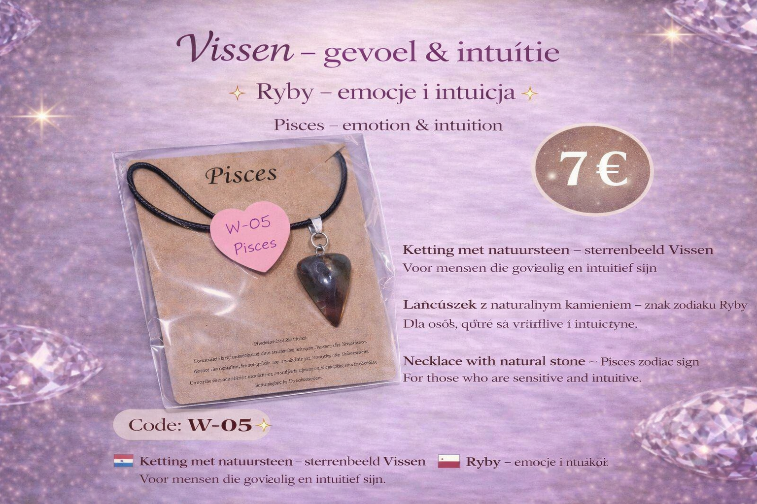 Ketting met natuursteen – sterrenbeeld Vissen