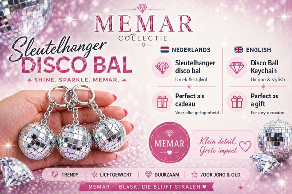 Sleutelhanger disco bal -zilver🩶