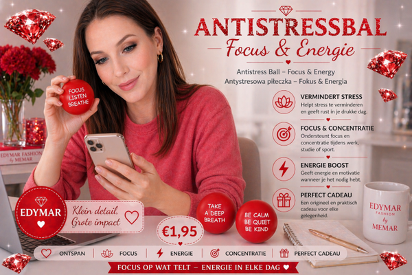 Antistressbal – Focus & Energie -Rood❤️